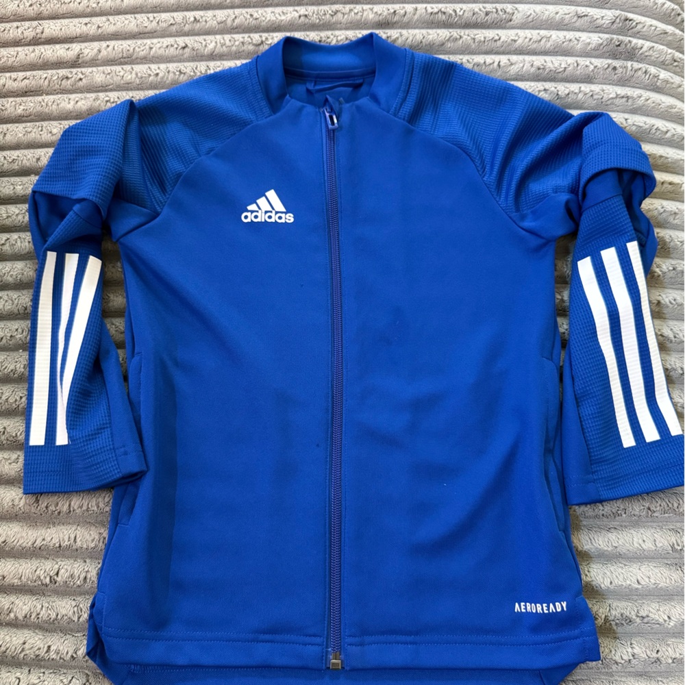 Adidas Aeroready Royal Blue Jacket with White Stripes